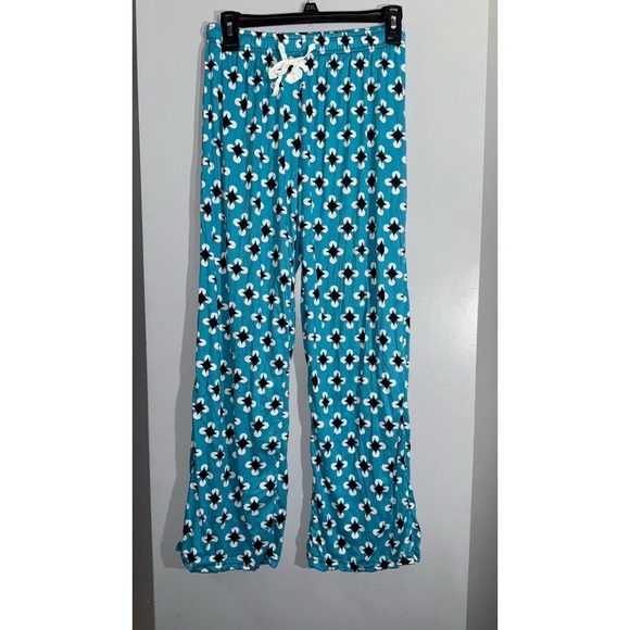 Hello Mello blue and black poppy floral lounge‎ pants M/L nwt in matching bag - Picture 1 of 7